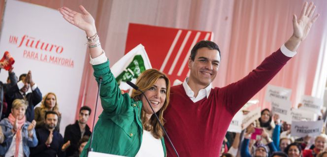 Pedro Sánchez y Susana Díaz, este sábado en Sevilla.