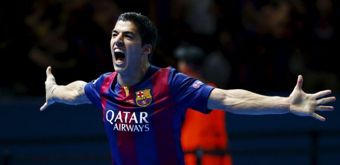 Luis Suárez, del F.C. Barcelona, celebra su gol ante el Juventus de Turín en la final de la temporada pasada.