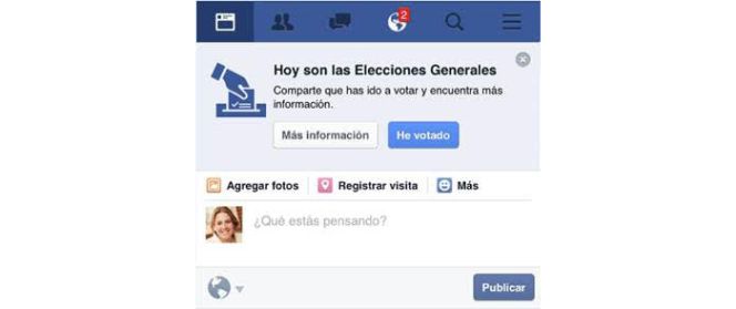 Facebook añade el botón "He votado" de cara a las elecciones del 20D
