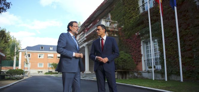 Pedro Sánchez y Mariano Rajoy, durante una reunión en La Moncloa.