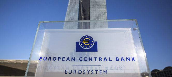 Exterior de la sede del Banco Central Europeo, en Fráncfort.