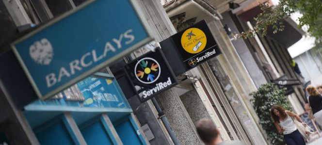 Una antigua sucursal de Barclays en Madrid.