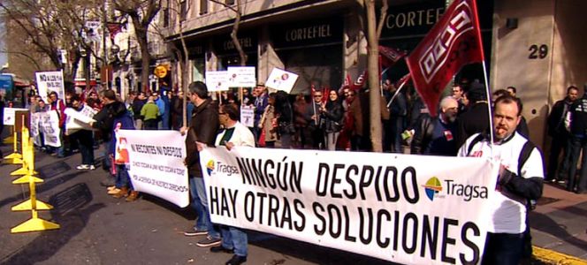 Protesta de trabajadores por el ERE de Tragsa.