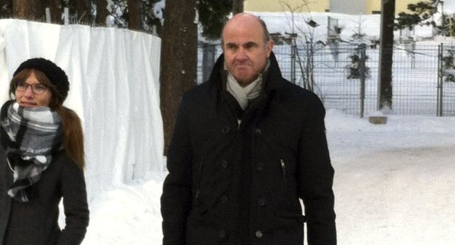 El ministro de Economía, Luis de Guindos, hoy en Davos (Suiza), donde asiste al Foro Económico Mundial.