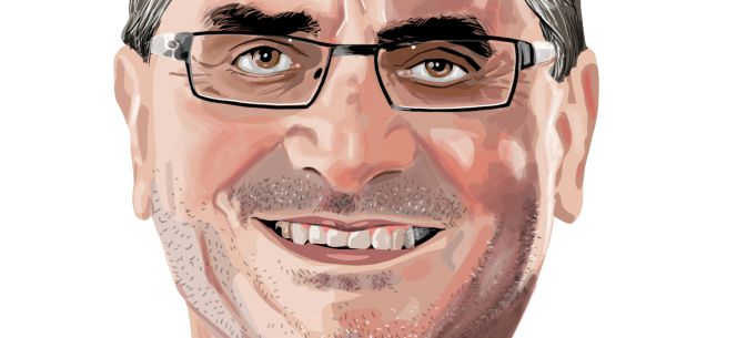Caricatura de Antonio Cobo, director general de General Motors en España y nuevo presidente de Anfac.