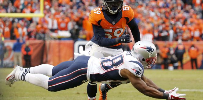 Partido disputado el pasado mes de enero entre los Broncos de Denver y los New England Patriots. La victoria de los primeros les valió un pase a la SuperBowl.