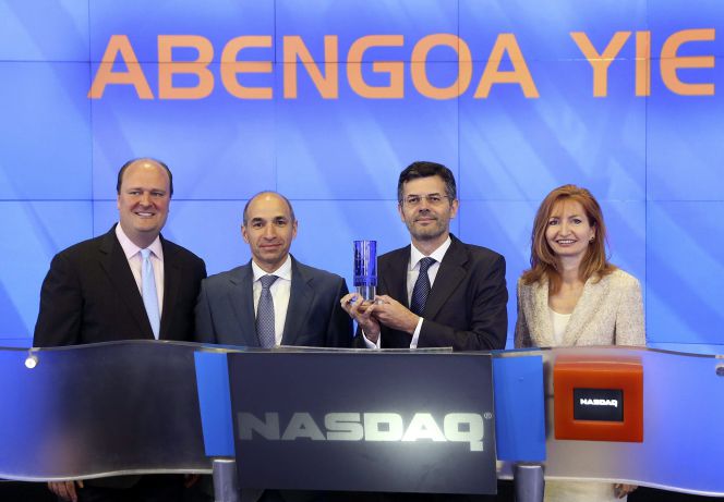Cúpula de Abengoa en el debut en el Nasdaq de Abengoa Yield (ahora Atlantica Yield) en junio de 2014.