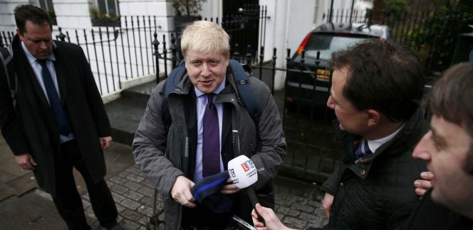 El alcalde de Londres, Boris Johnson, esta mañana ante la prensa.