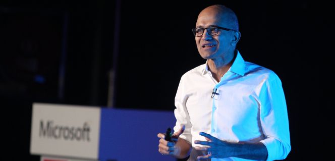 Satya Nadella, ayer en una conferencia con desarrolladores en Madrid.