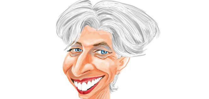 Caricatura de Christine Lagarde, directora gerente del Fondo Monetario Internacional (FMI).