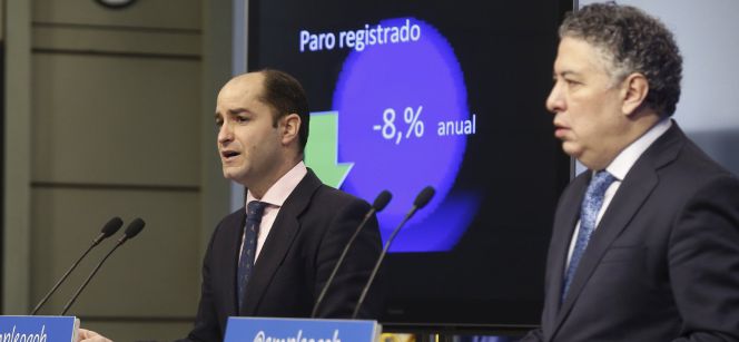 Los secretarios de Estado de Empleo y de Seguridad Social, Juan Pablo Riesgo (izquierda) y Tomás Burgos (derecha).
