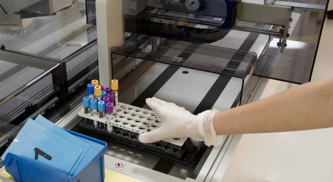 Investigador trabajando en un laboratorio en Madrid.