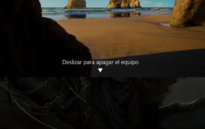 Crea un acceso directo en Windows 10 y apaga el PC deslizando la pantalla