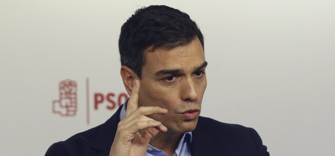 El secretario general del PSOE, Pedro Sánchez, durante una de sus recientes comparecencias.