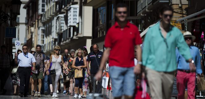 Turistas en el centro de Málaga.