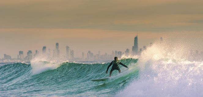 Surf en Gold Coast, en Australia;