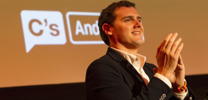 El presidente del partido Ciudadanos, Albert Rivera, clausura un encuentro de esta formacion en Andalucia.