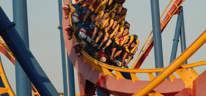 Una montaña rusa del Parque Warner.