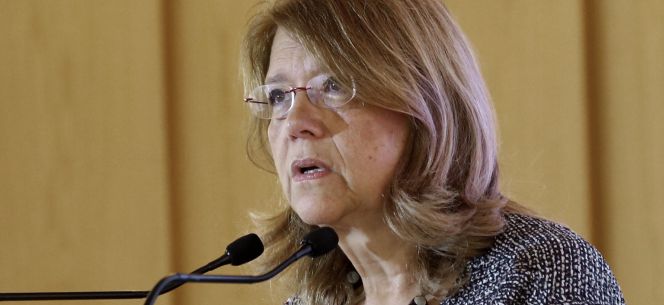 La presidenta de la Comisión Nacional del Mercado de Valores (CNMV), Elvira Rodríguez, durante su intervención en un desayuno informativo en para repasar la actualidad del organismo supervisor de los mercados, hoy en Madrid.