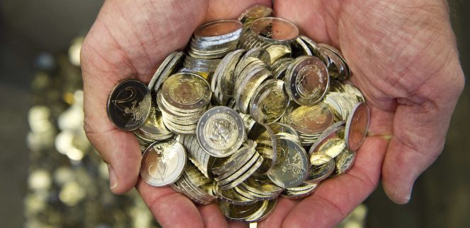 Varias monedas de euro.
