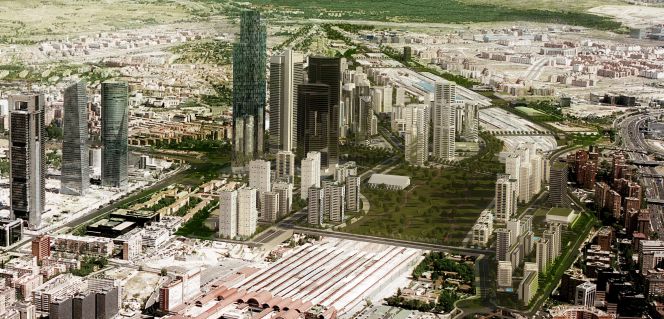 Simulación de la prolongación de la Castellana en la Operación Chamartín.