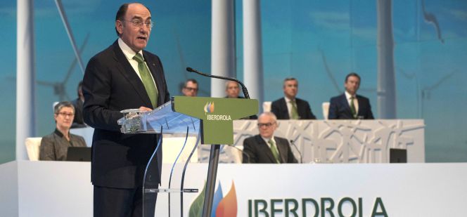El presidente de Iberdrola, Ignacio Sánchez Galán, durante su intervención ante la Junta General de Accionistas de la eléctrica Iberdrola.