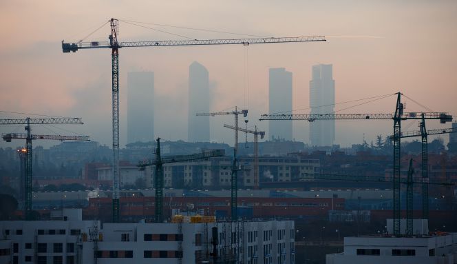 Viviendas en construcción en Madrid.
