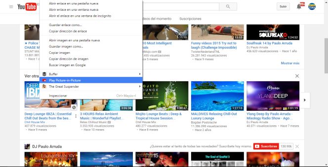 Cómo visualizar en Chrome los vídeos de YouTube en una ventana flotante