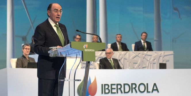 El presidente de Iberdrola, Ignacio Sánchez Galán, durante su intervención ante la Junta General de Accionistas de la eléctrica.