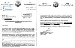 Carta del ministro de la Energía catarí a Noruega