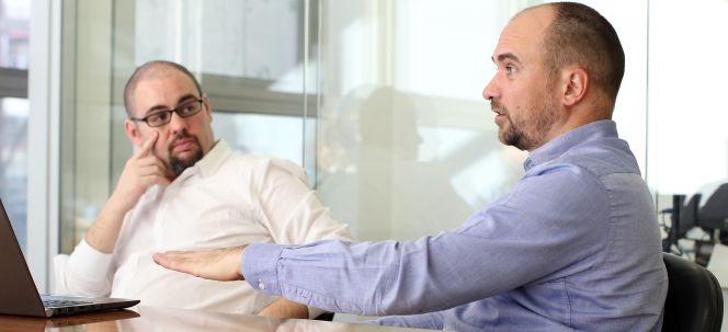 Los dos consejeros delegados de Indexa Capital, Unai Ansejo (izda.) y Francçois Derbaix.