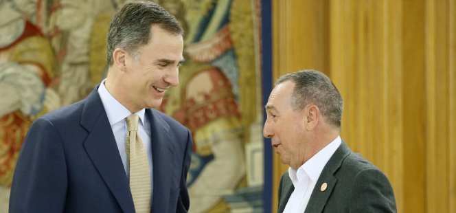 El rey Felipe VI ha recibido en el Palacio de la Zarzuela al portavoz de Compromís, Joan Baldoví