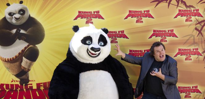 El actor Jack Black en la presentación en Madrid de Kung Fu Panda 2 en 2011.