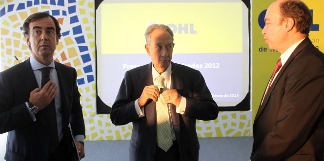 De izquierda a derecha, Juan Manuel Villar Mir, Juan Miguel Villar Mira y Juan Osuna