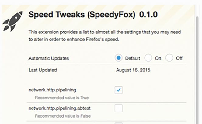 Una sencilla extensión modifica Firefox para que funcione a máxima velocidad