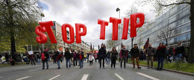 Manifestación contra el Tratado de Libre Comercio la pasada semana en Hanover