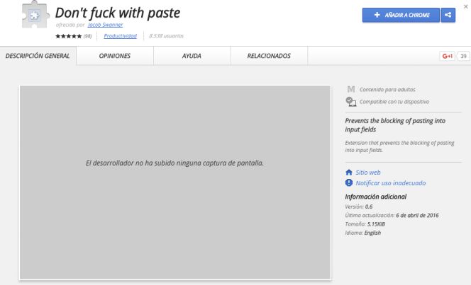 Pega texto en las webs que no lo permiten utilizando una extensión de Chrome