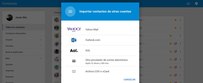 Google Contacts ahora se sincroniza con los contactos de Yahoo, Outlook y otros