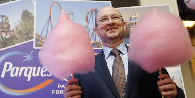 El presidente de Parques Reunidos, Fernando Eiroa, durante la salida a Bolsa de la compañía.