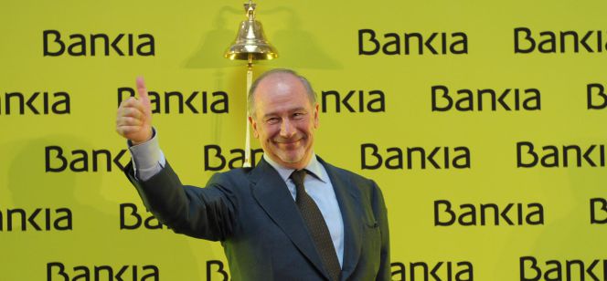 Rodrigo Rato, expresidente de Bankia, el día que empezó a cotizar en Bolsa la entidad.