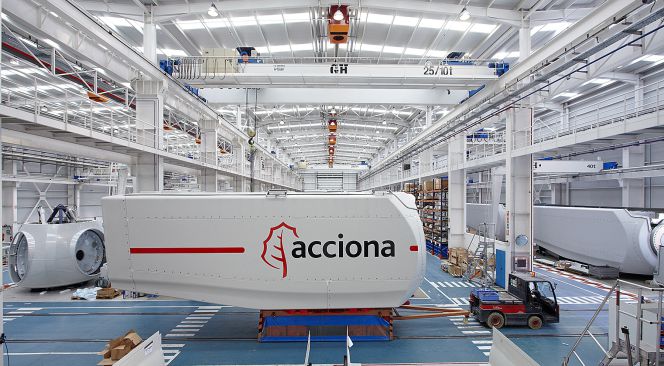 Imagen de una factoría de Acciona Windpower.
