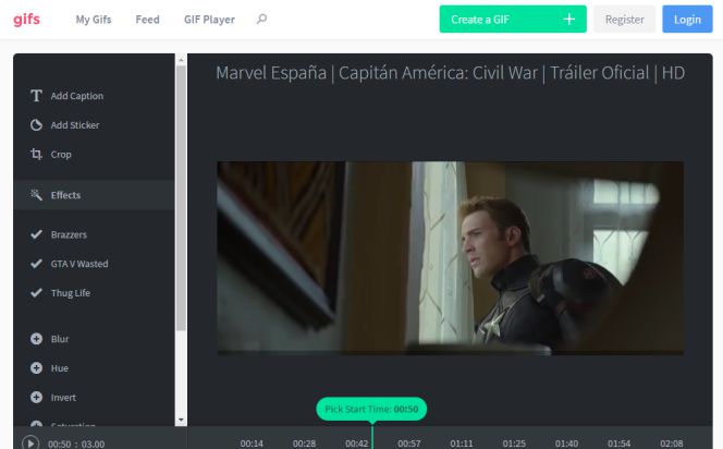 Crea un GIF con los vídeos de YouTube de forma sencilla y gratuita