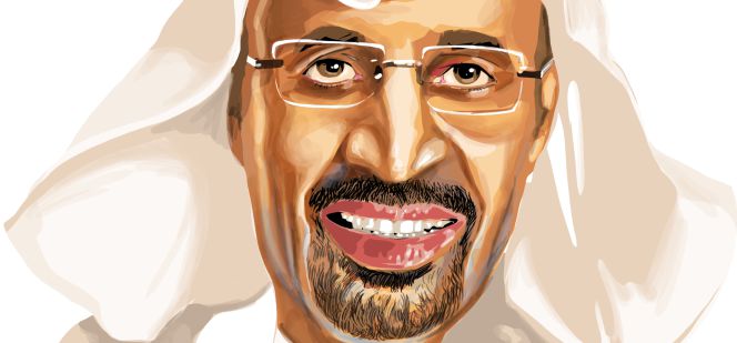 Caricatura de Khalid Al Falih, ministro de Energía, Industria y Recursos Minerales.