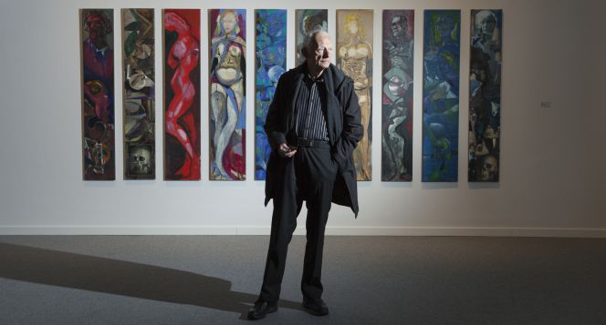 El artista noruego Hakon Bleken, ayer, en la exposición que el MACde A Coruña le dedica hasta el 24 de julio.