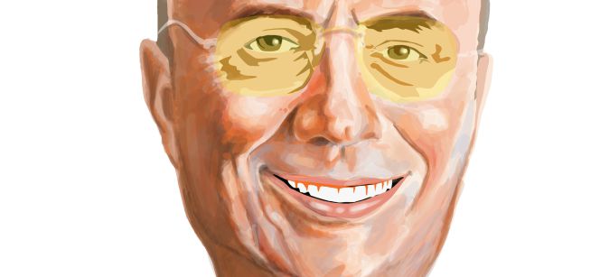 Caricatura de Henrique Meirelles, nuevo ministro de Hacienda de Brasil.