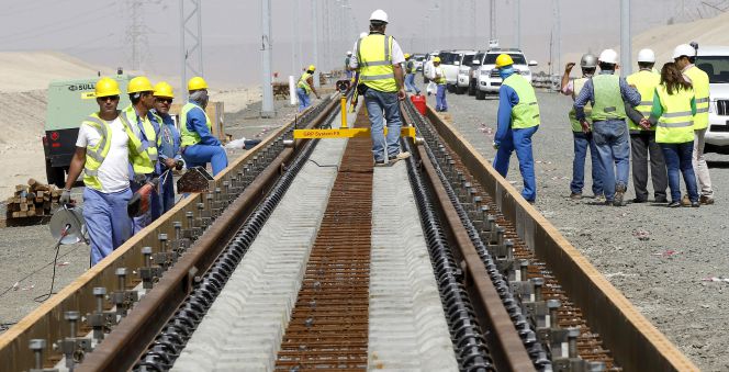 Vista de las obras del proyecto del tren de alta velocidad, en las proximidad Jeddah, que unirá La Meca con la ciudad de Medina.