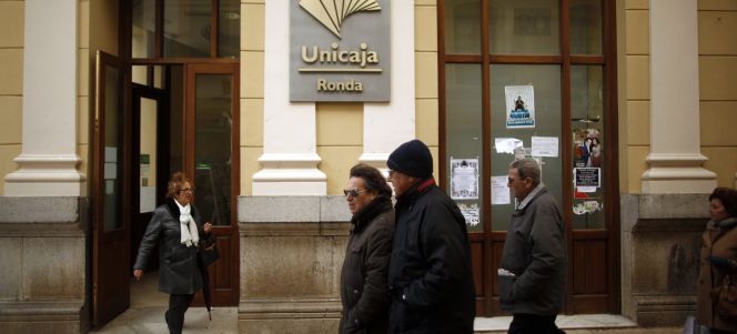 Una sucursal de Unicaja en Ronda.