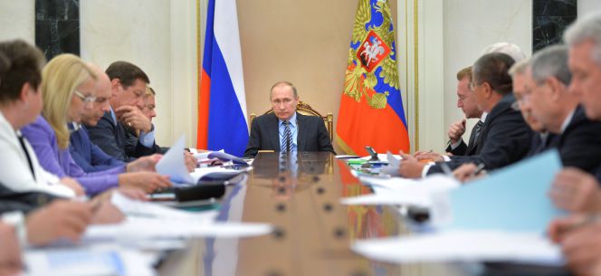 El presidente ruso, Vladimir Putin, durante una reunión en el Kremlin.