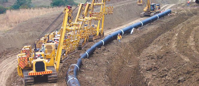 Obras de construcción de un gasoducto