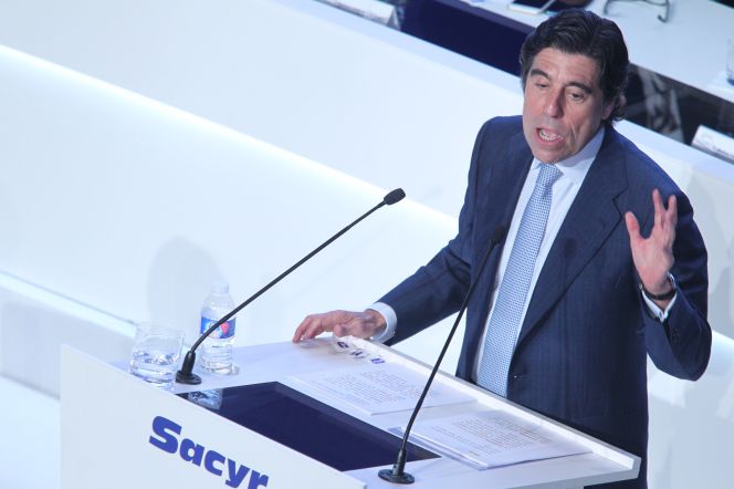 Manuel Manrique, durante la Junta de Accionistas de Sacyr.